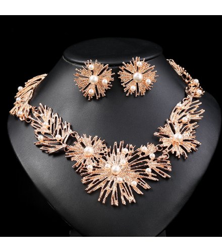 SET676 - Retro Geometric Pearl Necklace Set